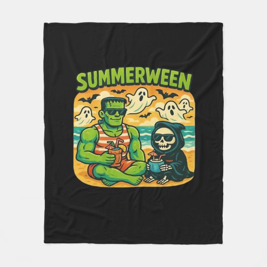 Beachside Boogeymen - Retro Summerween Vibes Class Fleece Deken (Voorkant)
