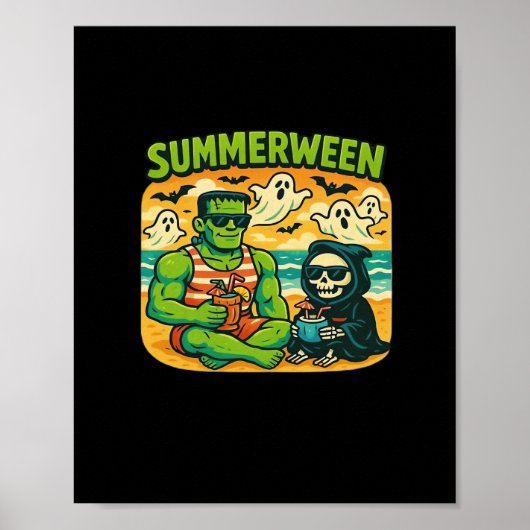 Beachside Boogeymen - Retro Summerween Vibes Class Poster (Voorkant)