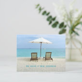 Beachside Chairs New Address Notice Briefkaart (Staand voorkant)
