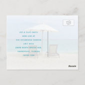 Beachside Chairs New Address Notice Briefkaart (Achterkant)
