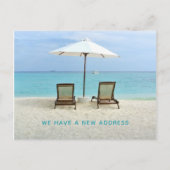 Beachside Chairs New Address Notice Briefkaart (Voorkant)