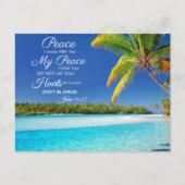 Beachside Cook Island - John 14:27 Bible Verse Briefkaart (Voorkant)