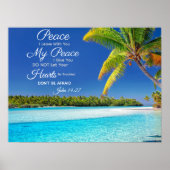 Beachside Cook Island - John 14:27 Bible Verse Poster (Voorkant)