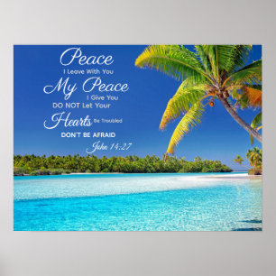 Beachside Cook Island - John 14:27 Bible Verse Poster