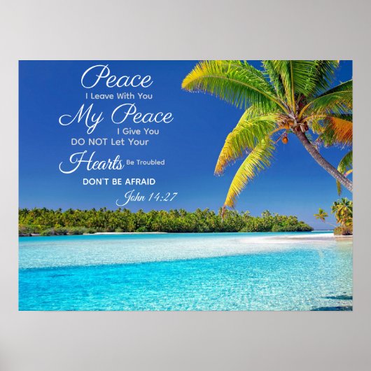 Beachside Cook Island - John 14:27 Bible Verse Poster (Voorkant)