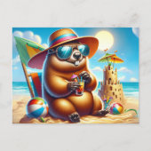 Beachside Groundhog Feestdagenkaart (Voorkant)