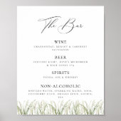 Beachside Pampas Grass Bar List Poster (Voorkant)