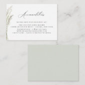 Beachside Pampas Grass Bruiloft Accommodaties Informatiekaartje (Voorkant / Achterkant)