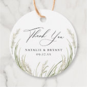 Beachside Pampas Grass Bruiloft Dank u Bedankjes Labels (Voorkant)