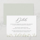 Beachside Pampas Grass bruiloft details Kaart (Voorkant / Achterkant)