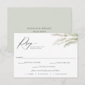 Beachside Pampas Grass Bruiloft RSVP Maaltijd Keuz (Voorkant / Achterkant)