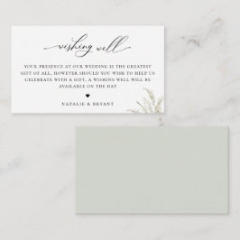 Beachside Pampas Grass Bruiloft Wishing Well Informatiekaartje