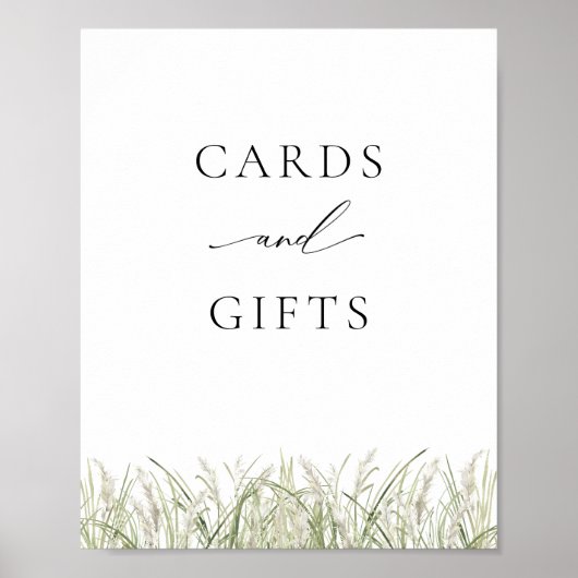 Beachside Pampas Grass Kaarten en Gifts Poster (Voorkant)
