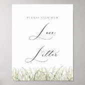 Beachside Pampas Grass Love Letter Poster (Voorkant)
