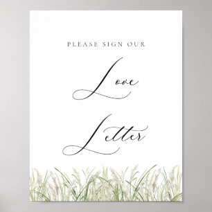 Beachside Pampas Grass Love Letter Poster
