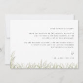 Beachside Pampas Grass Modern Script Weduwfoto Bedankkaart (Achterkant)