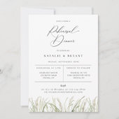 Beachside Pampas Grass Rehearsal Dinner Aankondiging (Voorkant)