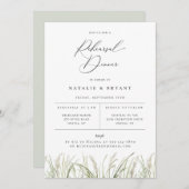 Beachside Pampas Grass Rehearsal Dinner Aankondiging (Voorkant / Achterkant)