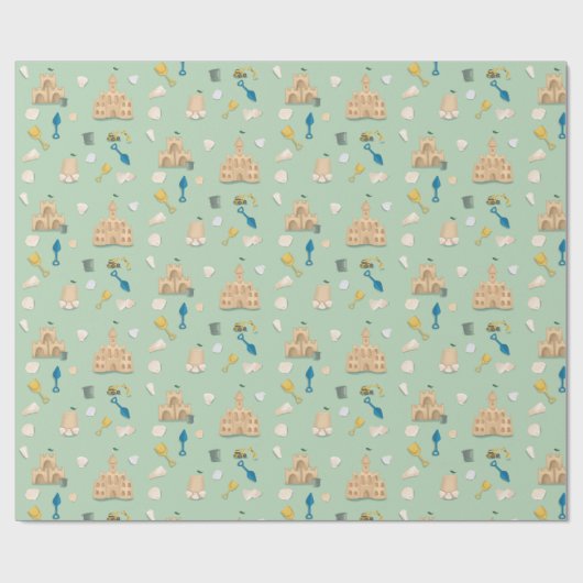 Beachside Property Zand Castle Beach House Cadeaupapier (Vlak)