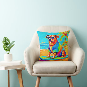 Beachside Pup: Surfen charme Kussen