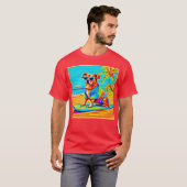 Beachside Pup: Surfen charme T-shirt (Voorkant volledig)
