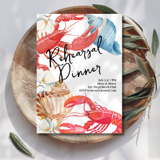 Beachside Rehearsal Dinner Wedding Kaart