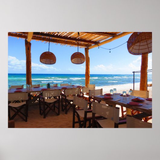 Beachside Restaurant in Riviera Maya Poster (Voorkant)