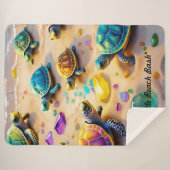 "Beachside Turtle Buddies" Sherpa Deken (Voorkant (horizontaal))