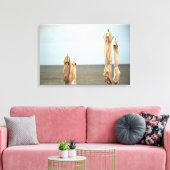 Beachside Umbrellas Golden Twilight Foto Canvas Afdruk (Insitu (Woonkamer))