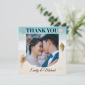 Beachside Vow bedankkaart voor micro bruiloften (Staand voorkant)