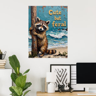 Beachside Wanderer: Wasbeer op de Post Poster