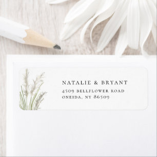 Beachside Waterverf Pampas Grass Adres Etiket