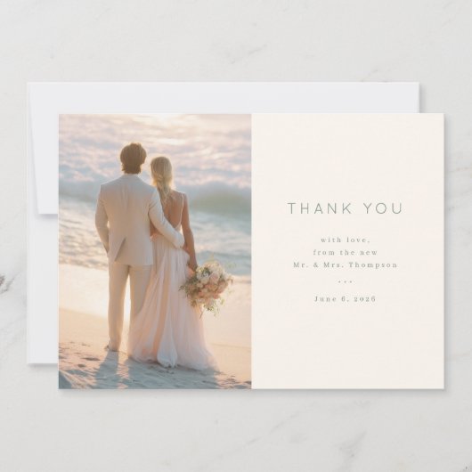 Beachside Wedding Thank You Card Bedankkaart (Voorkant)