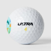 Beachside Zee Schildpadden en Koralen Patroon Golfballen (Logo)