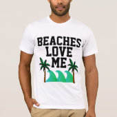 BEACHT LOVE, Funny Mannen Beach T-Shirts (Voorkant)