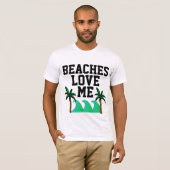 BEACHT LOVE, Funny Mannen Beach T-Shirts (Voorkant volledig)