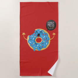 Beachtowel boys Funny Donut Mess met mij Strandlaken