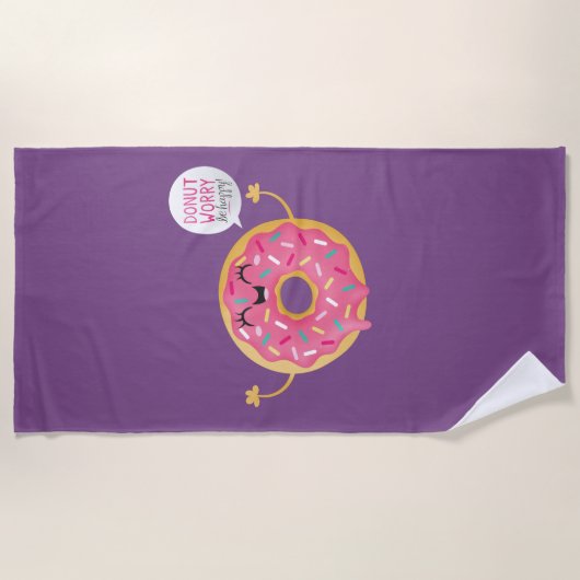 Beachtowel Girls Funny Donut Zorgt dat je gelukkig Strandlaken (Voorkant)