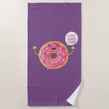 Beachtowel Girls Funny Donut Zorgt dat je gelukkig