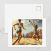 Beachvolleybal, Briefkaart (Voorkant / Achterkant)