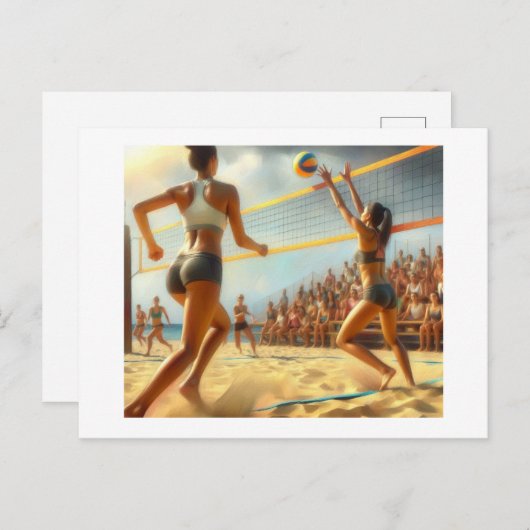 Beachvolleybal, Briefkaart (Voorkant / Achterkant)