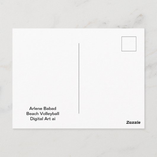 Beachvolleybal, Briefkaart (Achterkant)