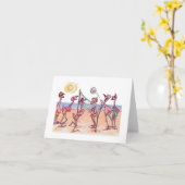 Beachvolleybal Flamingo Notecard Kaart (Gele Bloem)
