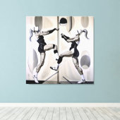 Beachvolleybal - Ingepakt Canvas Art Print (Insitu (Houten vloer))