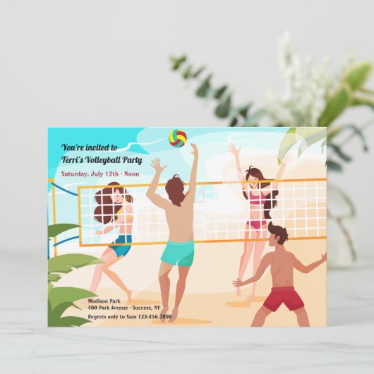 Beachvolleybal Kaart (Staand voorkant)