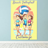 Beachvolleybal Meisjes Thunder_Cove Canvas Afdruk (Insitu (Houten vloer))