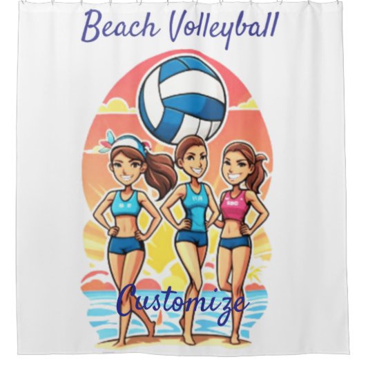 Beachvolleybal Meisjes Thunder_Cove Douchegordijn (Voorkant)