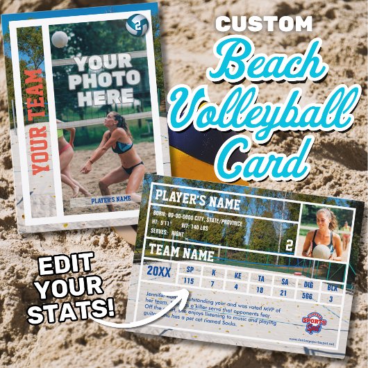 Beachvolleybal Trading Kaart Souvenir Contactkaartje