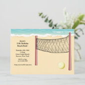 Beachvolleybal uitnodiging (Staand voorkant)