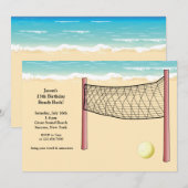 Beachvolleybal uitnodiging (Voorkant / Achterkant)